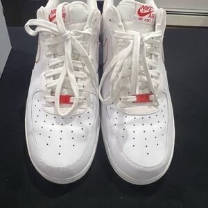 Nike Air Force 1 White/University Red — Men’s 13 (Gently Worn)